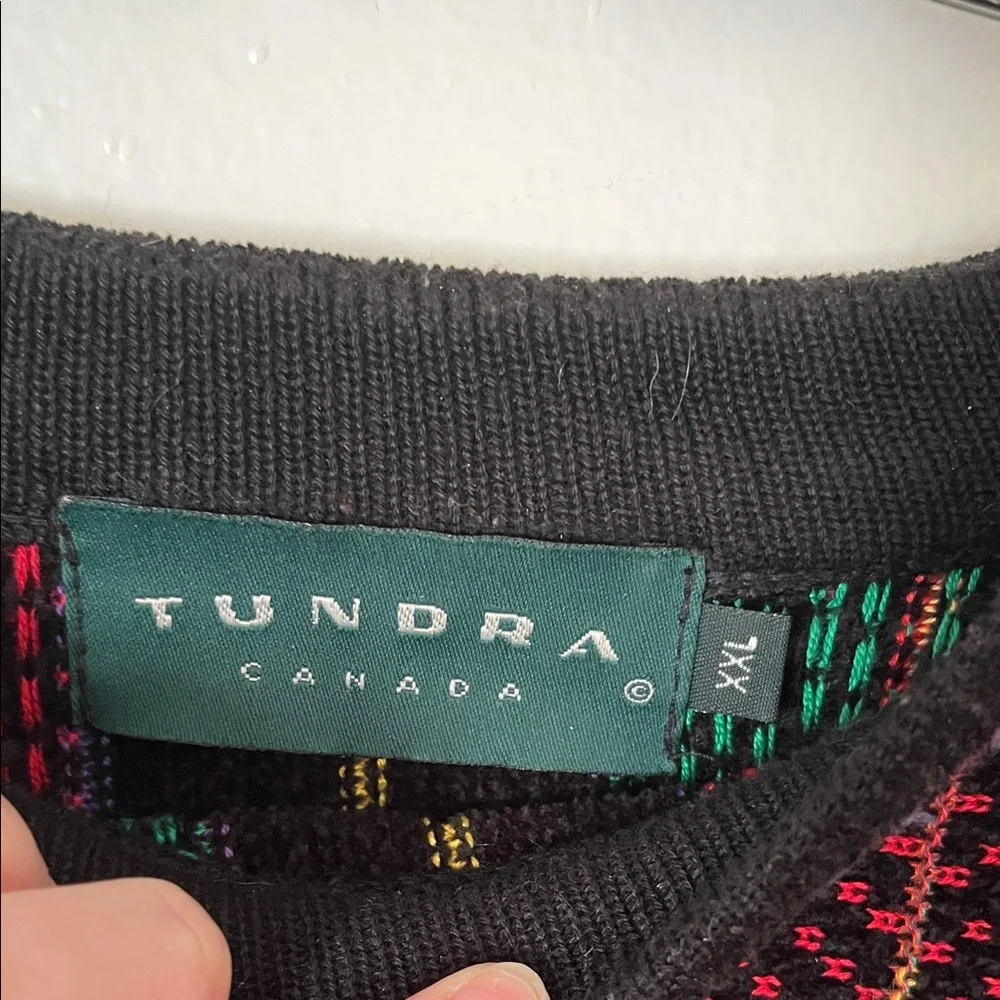 Tundra Black Crewneck Sweater with Multicolor Vertical Stripes - Picture 2 of 5